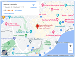 Domus Zamitello Valletta Map Boutique Hotel